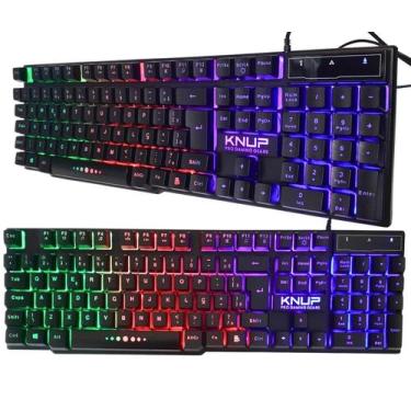 Imagem de Teclado Gamer SemiMecânico  LED 3 Cores Estáticas 107 Teclas Elevadas 