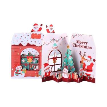 Imagem de Cartão De Natal 3D Com Árvore De Natal E Gato, Com Envelope, Cartão Po