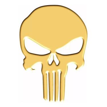 Imagem de Adesivo Punisher Dourado Resinado Carro e Moto SPTS