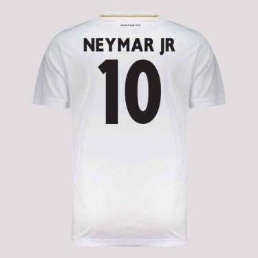 Imagem de Camisa Santos Deslocar 10 Neymar Jr Infantil Branca - Braziline, 8 ANO