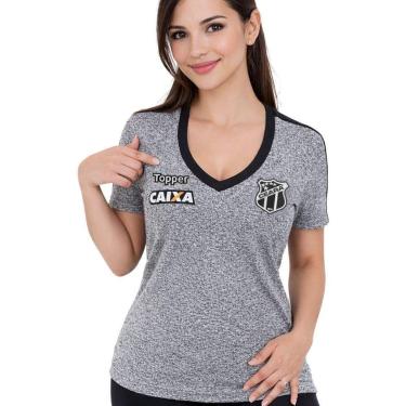 Imagem de Camisa Topper Ceará Concentração 2018 Feminina - Cinza Claro GG-Feminino