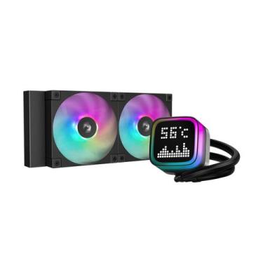 Imagem de Water cooler deepcool lp240 rgb 240mm amd/intel com display pixel pret