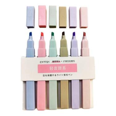 Imagem de Marca Texto Quadrada Com 6 Cores Pastel - NoBrand