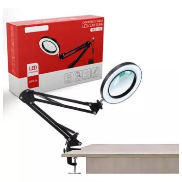 Imagem de Lupa 8x Bancada Led Ring Light Mesa - Tomate