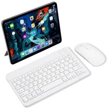 Imagem de Mini Teclado e Mouse Slim Bluetooth Compatível com Tablet e Dispositiv