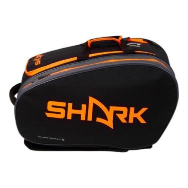 Imagem de Raqueteira Beach Tennis Shark Preta/Laranja
