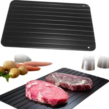 Imagem de Tábua para Descongelar Alimentos em Alumínio Descongelamento Rápido para Cozinha Preto Top Rio Comercial