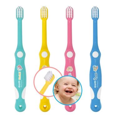 Imagem de Escova de Dente Infantil Gum Baby Patrulha Canina para Bebê 3 a 24 Meses Cerdas Extra Macia Amarelo