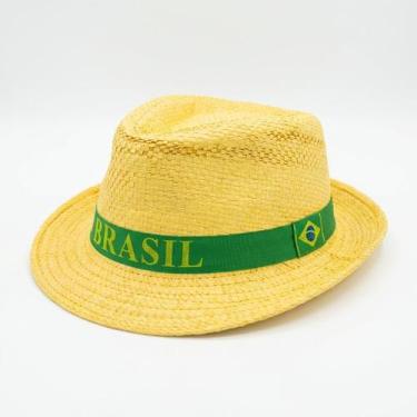 Imagem de Chapéu Panamá Palha Sinética Fita Brasil - Senhor Preço