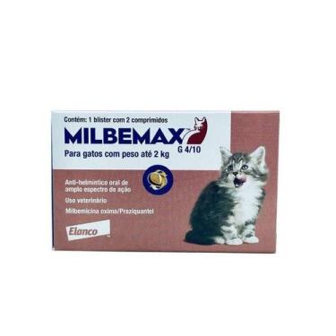 Imagem de Vermífugo Milbemax Gatos Até 2kg Elanco 2 Comprimidos