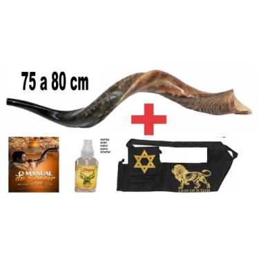 Imagem de Shofar De Chifre Antilope Livro capa De Israel 75 80 cm - barsheshet r