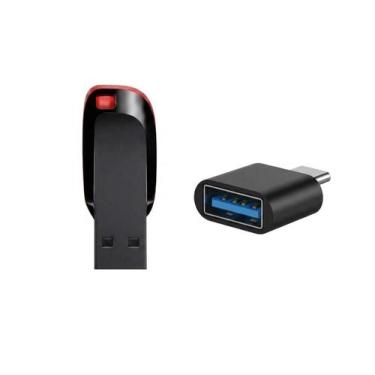 Imagem de Kit Pendrive 64gb E Adaptador Tipo C Otg 3.0 Para Celular - GENÉRICO, 