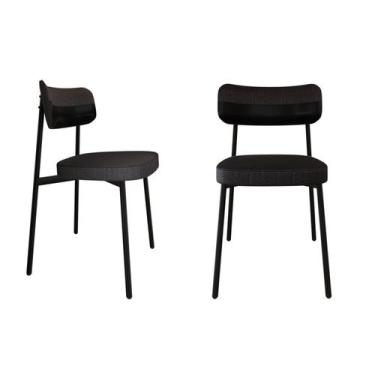 Imagem de Cadeira Alloa Fixa com 4 Pés 500 x 447 x 838 mm com 2 Unidades Preto/C