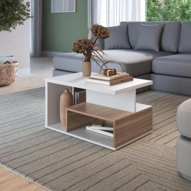 Imagem de Mesa de Centro Retangular com Nicho Branco - Emovell