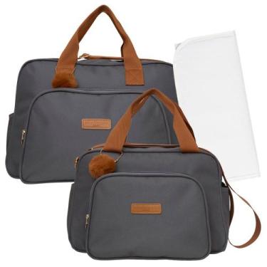 Imagem de Kit Bolsas Maternidade Pirulitando G+P+T Família Cinza, Cinza, Único