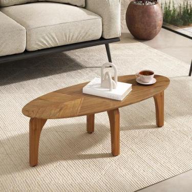 Imagem de Mesa de Centro Laminada Folha Orgânico 100% MDF 90x40cm Montreal Marro