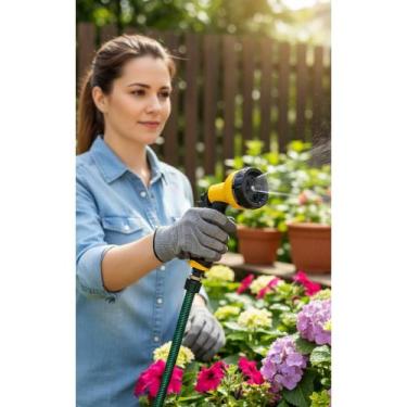 Imagem de 2x Esguicho Jardim 7 Funções Reguláveis Plástico Resistente - Congratu