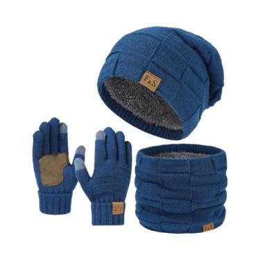 Imagem de Conjunto De Gorro, Cachecol E Luvas Térmicas De Inverno Para Homens 3 