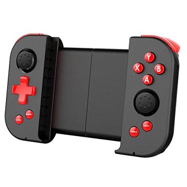 Imagem de Sem fio BT Gamepad portátil extensível controlador de jogo com função turbo Dual er compatível com Android/iOS vermelho e preto