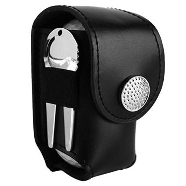 Imagem de Suporte para bola de golfe, bolsa para bola de golfe, PU para amantes do golfe(Preto)