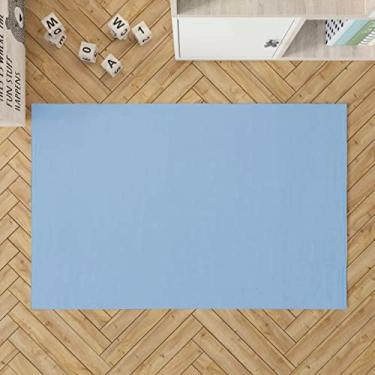 Imagem de Tapete Boho Retangular 100x150cm Azul Bebe - Antiderrapante