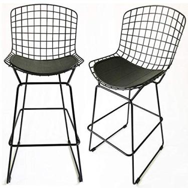 Imagem de Kit 2 Banquetas BERTOIA preta - Poltronas do Sul