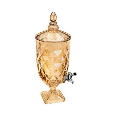 Imagem de DISPENSER CRISTAL ECOLÓGICO DIAMOND 5L ÂMBAR COM TORNEIRA PRATEADA