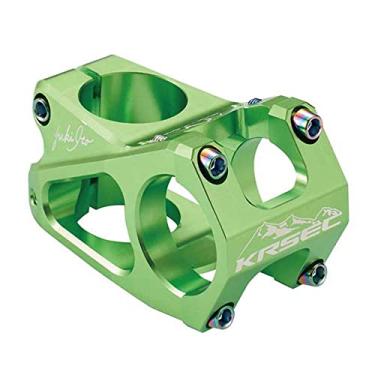 Imagem de Hastes de guidão de bicicleta CNC design oco ultraleve liga de alumínio elevador curto 31,8 x 50 mm haste de guidão para a maioria das bicicletas, bicicleta de estrada, MTB, BMX, ciclismo (verde com logotipo)