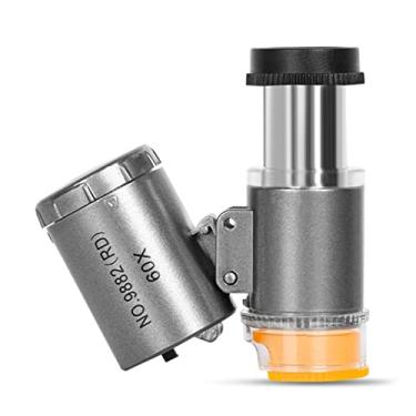 Imagem de ZTBH Kit de acessórios para microscópio 60X Slides para microscópio de bolso portátil (cor: prata)