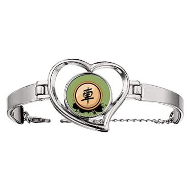 Imagem de N/A N/A Bracelete de xadrez chinês preto Generals coração joia pulseira de arame, medium, metal
