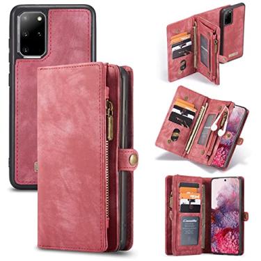 Imagem de Capa de couro para Samsung S22 S21 S20 FE S10 S9 S8 Plus S7 Edge Carteira para Galaxy Note 20 Ultra 10 9 8, vermelho, Samsung S22 Ultra