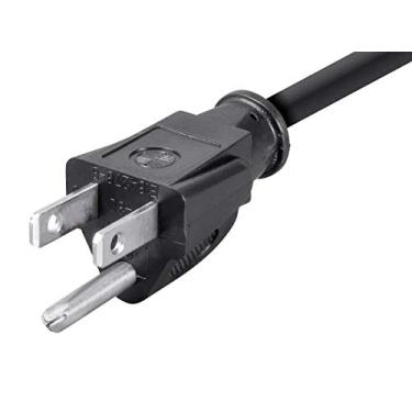 Imagem de Monoprice Cabo de alimentação de ângulo reto - 2 pés - preto, NEMA 5-15P para ângulo reto IEC 60320 C13, 18AWG funciona com a maioria dos monitores de PCs de scanner e impressoras