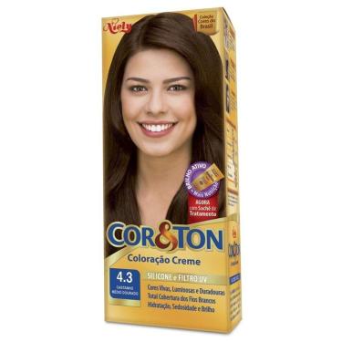 Imagem de Tintura Creme Cor & Ton Castanho Médio Dourado 4.3