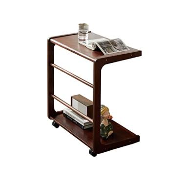 Imagem de Mesa de centro moderna mesa de canto minimalista mesa pequena sofá de cabeceira doméstico móvel em forma de C pequenas mesas de canto de mesa de centro (estilo: A)