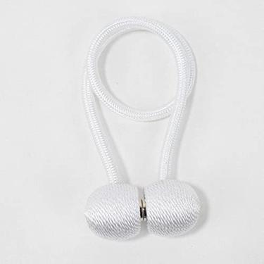 Imagem de Fivela de cortina de bola de pérola magnética fivela de renda traseira fivela de fivela gancho de barra gancho acessórios de decoração para casa, branco, 4 peças