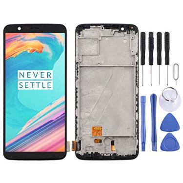 Imagem de For OnePlus 5T A5010 TFT Material LCD Screen and Digitizer Full Assembly with Frame (Black)