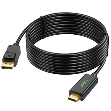 Imagem de Cabo UVOOI DisplayPort para HDMI de 15 pés, porta de exibição (DP) para HDMI macho para macho adaptador de cabo 1080P HDTV - banhado a ouro