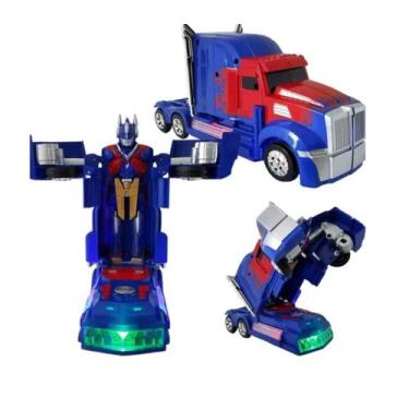 Imagem de Caminhão Transformers Optimus Prime Pilha Vira Robô Som Luz - King