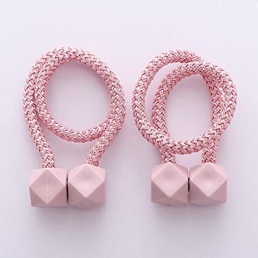 Imagem de Botão de cortina de ímã de polígono de diamante criativo sem perfurar suportes de cortina de tiebacks de cortina de botão de atração magnética simples, T2,2 PCS