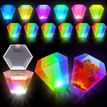 Imagem de 12 peças de anel de casamento de vidro de shot anel de led copos de shot de despedida de solteira copos de shot iluminados para festa de casamento de despedida de solteira suprimentos para noivas