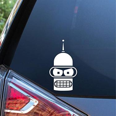 Imagem de Sunset Graphics & Decals Bender Face Futurama Decalque Vinil Carro Adesivo | Carros Caminhões Skate Vans Paredes Computador Cooler Laptop | Branco | 5,5 polegadas | SGD000192