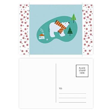 Imagem de Urso de desenho animado, planta de Natal, flor de Natal, cartão postal de bênção