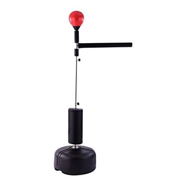 Imagem de pancadas com suporte barra reflexo giratório 360, altura ajustável - bolsa veloboxe com bola perfuração independente - para crianças e adultos Sillervan