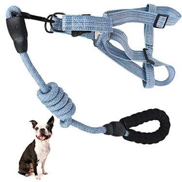 Imagem de Peitoral para cães com guia, arnês ajustável para animais de estimação à prova de fuga com coleira para cães para animais de estimação para caminhar (GG (adequado para 45-60 kg))
