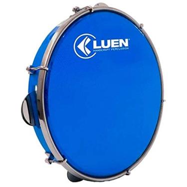 Imagem de Pandeiro 10" Abs Azul 6 Afin Plat Inx Ferragem Cromada Holografica Azul