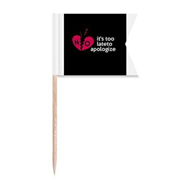 Imagem de Letras emocionais clássicas inglesas Apologize Toothpick Flags Marcação de rotulagem para bolo de festa, comida e queijos