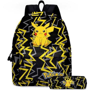 Imagem de Mochila Escolar Pikachu Pokémon Anime Black - -