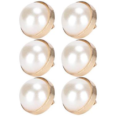 Imagem de Pssopp 6Pcs Clipes Sapatos Pearl Rhinestone Shoe Clips Faux Pearl Wedding Bridal Shoe Clips for Boots Fivela Uppers Decoração de festa de casamento nupcial
