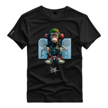 Imagem de Camiseta Personalizada New Monkey Dj Macaco Artista Style - Shap Life