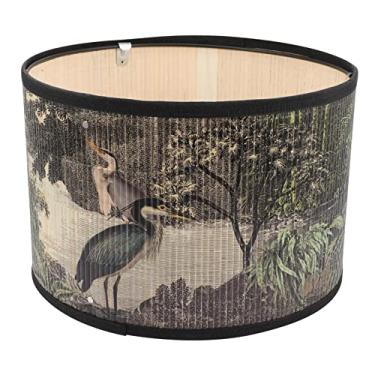 Imagem de OSALADI Abajur Sombra De Lâmpada De Tambor Retrô Sombra Clara De Chão Tampa Da Lâmpada De Assoalho Decoração Branca Sombra Clara Pendurada Acessórios De Luminárias Destacável Metal Vime